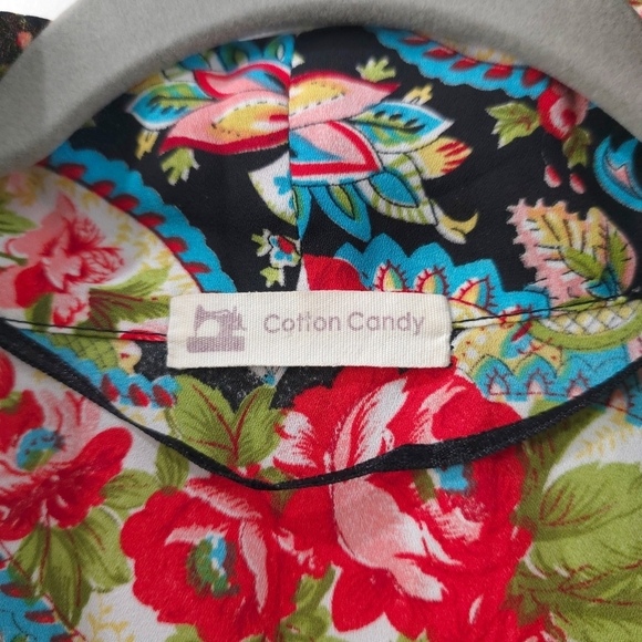 COTTON CANDY Floral Paisley Kimono, Vibrant Colors, Oversized Fit, XL XXL - Picture 8 of 12